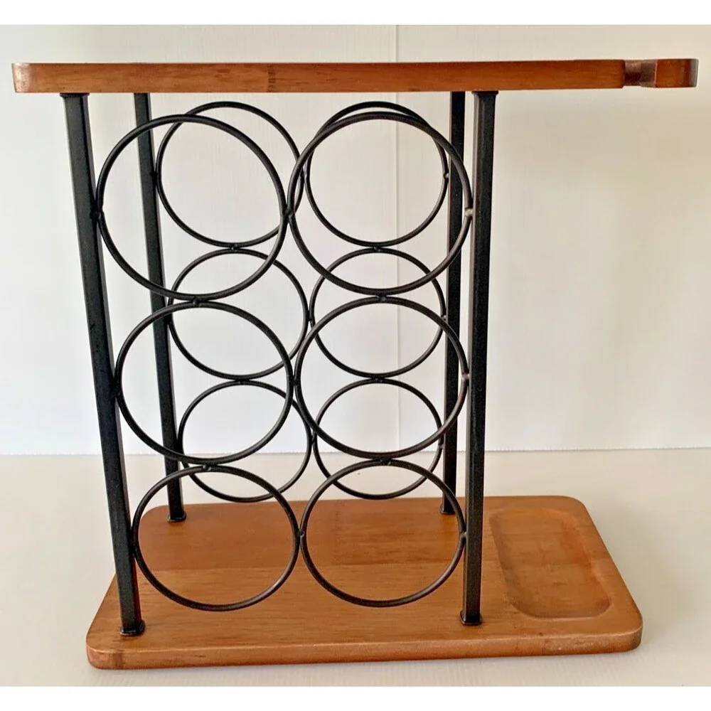 Allcener Wine Rack w/Glass Holder, Countertop Wood Rack w/ Tray 13.5